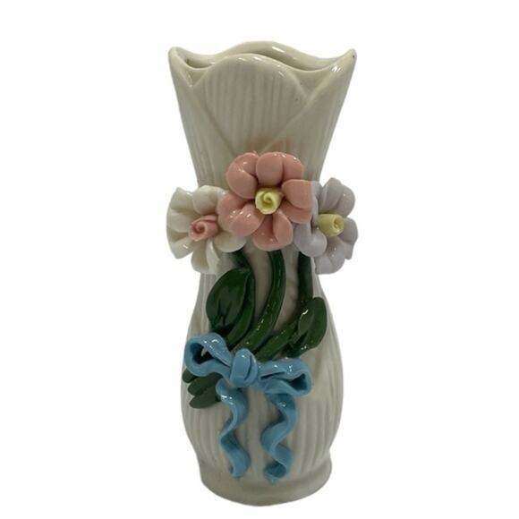 Ceramic Floral Vase miniature decor accent piece - Picture 1 of 10